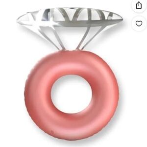 Diamond Ring Bachelorette Pool Float - Rose Gold Inflatable Ring Swim Floatie